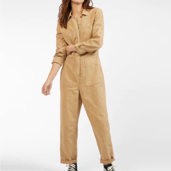 Outerknown XSmall Jumpsuit Station Jumpsuit in Sand coveralls tan khaki NWT - Picture 1 of 11